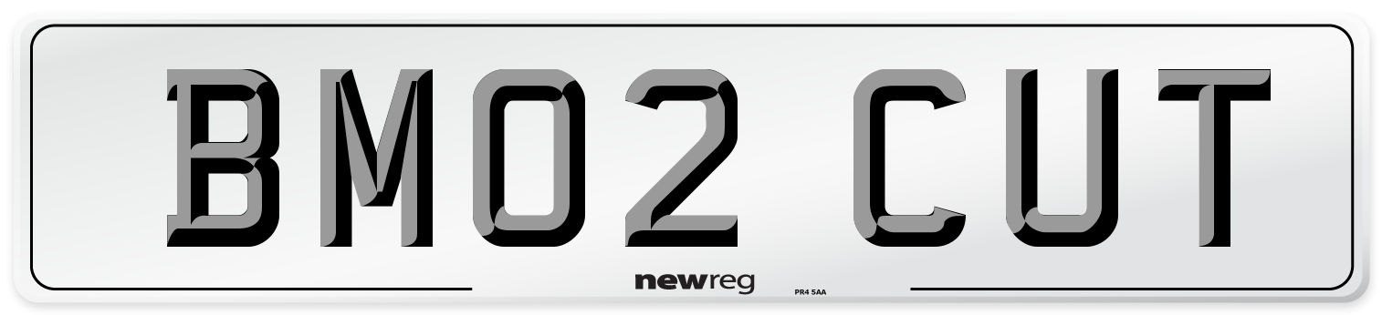 BM02 CUT Number Plate from New Reg